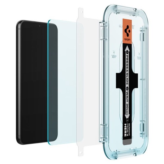 Set 2 folii sticla cu sistem de montare Case friendly Spigen GLAStR EZ FIT compatibil cu Samsung Galaxy S22 Plus (Ingredi, AGL04145) by www.silkase.ro