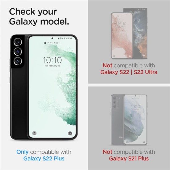 Set 2 folii sticla cu sistem de montare Case friendly Spigen GLAStR EZ FIT compatibil cu Samsung Galaxy S22 Plus (Ingredi, AGL04145) by www.silkase.ro