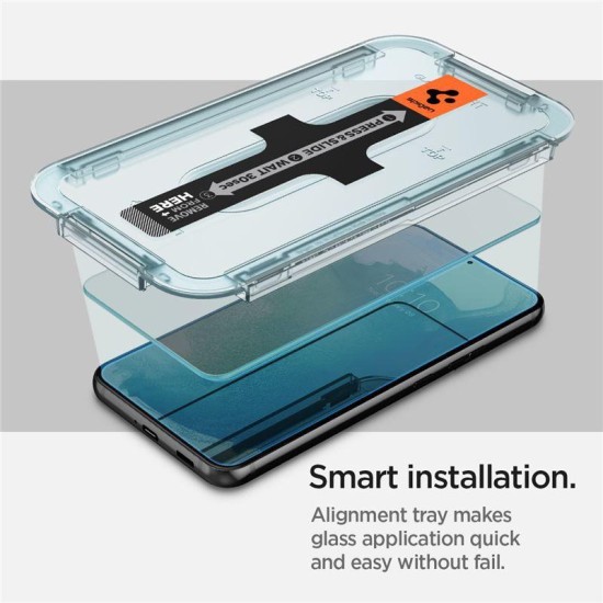 Set 2 folii sticla cu sistem de montare Case friendly Spigen GLAStR EZ FIT compatibil cu Samsung Galaxy S22 Plus (Ingredi, AGL04145) by www.silkase.ro