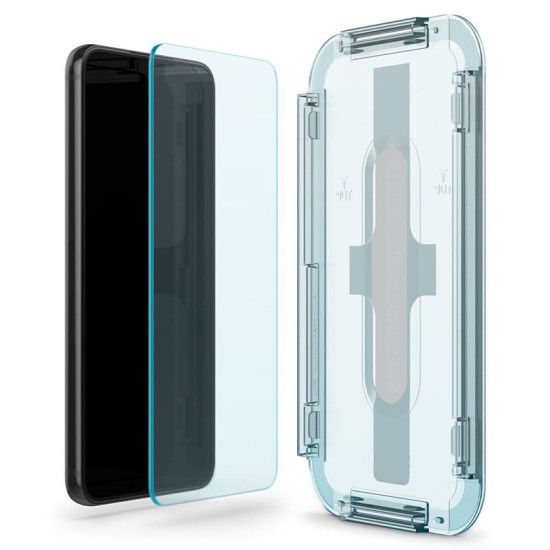 Set 2 folii sticla cu sistem de montare Case friendly Spigen GLAStR EZ FIT compatibil cu Samsung Galaxy S22 Plus (Ingredi, AGL04145) by www.silkase.ro