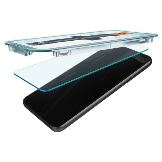 Set 2 folii sticla cu sistem de montare Case friendly Spigen GLAStR EZ FIT compatibil cu Samsung Galaxy S22 (Ingredi, AGL04151) by www.silkase.ro