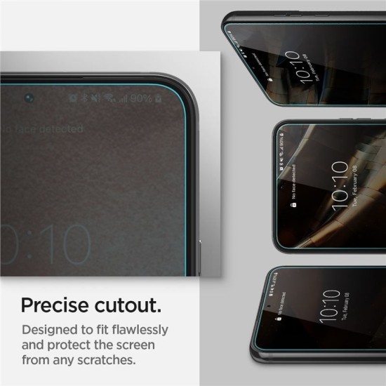 Set 2 folii sticla cu sistem de montare Case friendly Spigen GLAStR EZ FIT compatibil cu Samsung Galaxy S22 (Ingredi, AGL04151) by www.silkase.ro