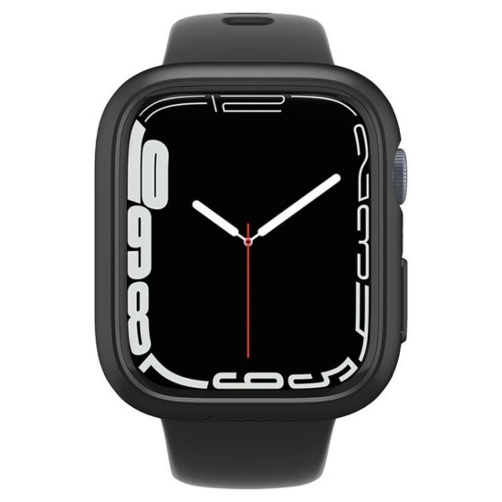 Husa Spigen Thin Fit compatibila cu Apple Watch 7/8 45mm Black (Ingredi, ACS04174) by www.silkase.ro