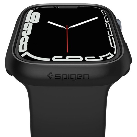 Husa Spigen Thin Fit compatibila cu Apple Watch 7/8 45mm Black (Ingredi, ACS04174) by www.silkase.ro