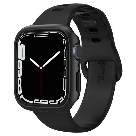 Carcasa Spigen Thin Fit compatibila cu Apple Watch 7 41mm Black (Spigen, Ingredi) by www.silkase.ro SPIGEN Carcasă Thin Fit Apple Watch 42/41/40/38mm (Seria 11/SE), Black (Ingredi, ACS04184) by www.silkase.ro