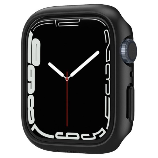 Carcasa Spigen Thin Fit compatibila cu Apple Watch 7 41mm Black (Spigen, Ingredi) by www.silkase.ro SPIGEN Carcasă Thin Fit Apple Watch 42/41/40/38mm (Seria 11/SE), Black (Ingredi, ACS04184) by www.silkase.ro