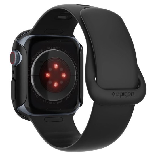 Carcasa Spigen Thin Fit compatibila cu Apple Watch 7 41mm Black (Spigen, Ingredi) by www.silkase.ro SPIGEN Carcasă Thin Fit Apple Watch 42/41/40/38mm (Seria 11/SE), Black (Ingredi, ACS04184) by www.silkase.ro