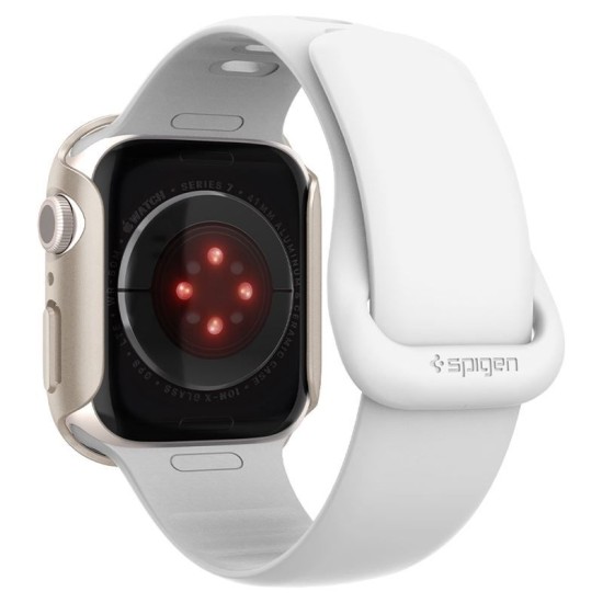 Husa Spigen Thin Fit compatibila cu Apple Watch 7/8 41mm Starlight (Ingredi, ACS04185) by www.silkase.ro