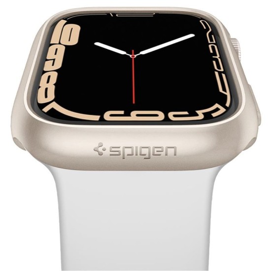 Husa Spigen Thin Fit compatibila cu Apple Watch 7/8 41mm Starlight (Ingredi, ACS04185) by www.silkase.ro