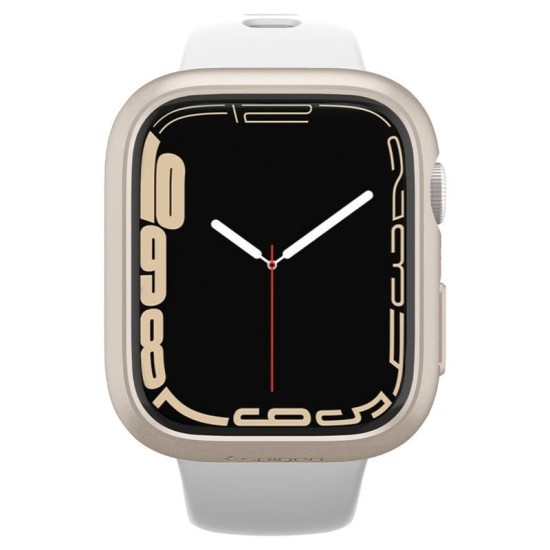 Husa Spigen Thin Fit compatibila cu Apple Watch 7/8 41mm Starlight (Ingredi, ACS04185) by www.silkase.ro