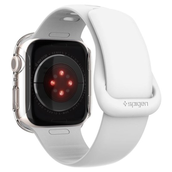 Husa Spigen Thin Fit compatibila cu Apple Watch 7/8 41mm Crystal Clear (Ingredi, ACS04187) by www.silkase.ro