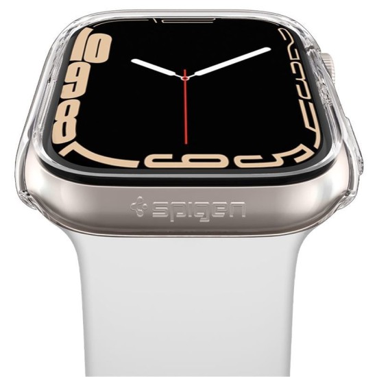 Husa Spigen Thin Fit compatibila cu Apple Watch 7/8 41mm Crystal Clear (Ingredi, ACS04187) by www.silkase.ro