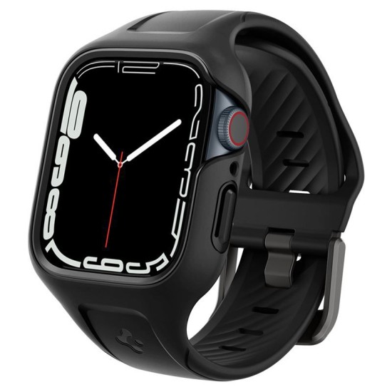 Husa Spigen Liquid Air Pro compatibila cu Apple Watch 7/8 41mm Black (Ingredi, ACS04190) by www.silkase.ro