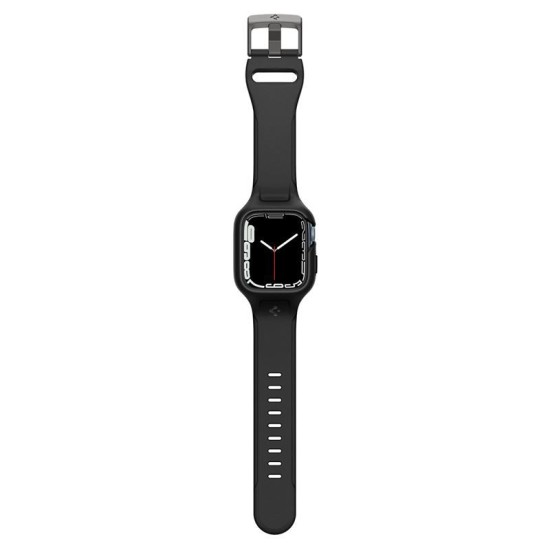 Husa Spigen Liquid Air Pro compatibila cu Apple Watch 7/8 41mm Black (Ingredi, ACS04190) by www.silkase.ro