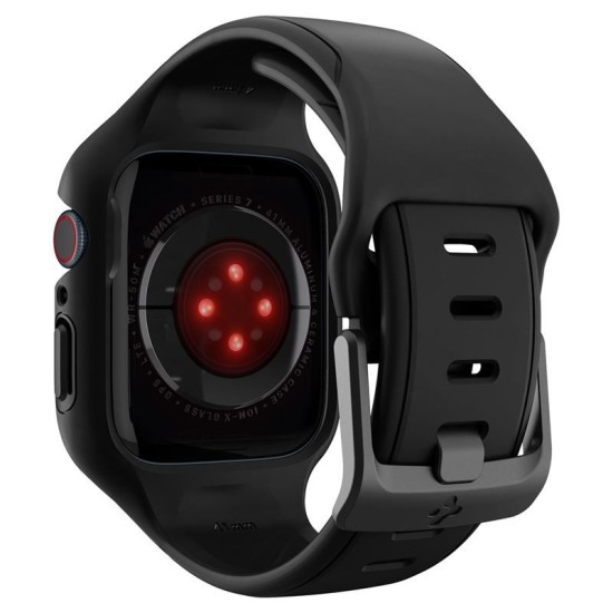 Husa Spigen Liquid Air Pro compatibila cu Apple Watch 7/8 41mm Black (Ingredi, ACS04190) by www.silkase.ro