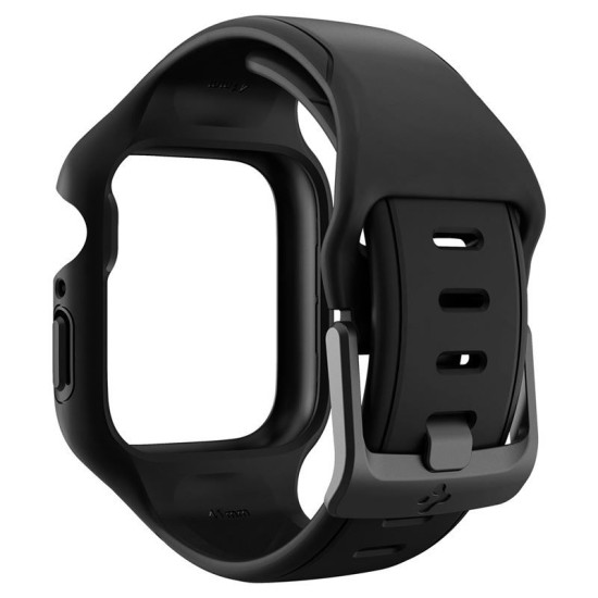 Husa Spigen Liquid Air Pro compatibila cu Apple Watch 7/8 41mm Black (Ingredi, ACS04190) by www.silkase.ro