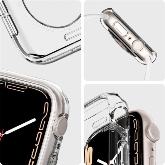 Husa Spigen Liquid Crystal compatibila cu Apple Watch 4/5/6/7/8/SE 40/41mm Crystal Clear (Ingredi, ACS04195) by www.silkase.ro