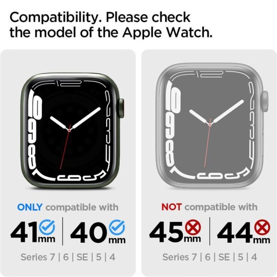 Husa Spigen Liquid Crystal compatibila cu Apple Watch 4/5/6/7/8/SE 40/41mm Crystal Clear (Ingredi, ACS04195) by www.silkase.ro