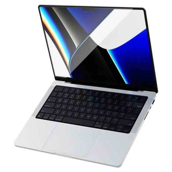 Folie protectie Spigen Tempered Glass Full Cover compatibila cu MacBook Pro 14 inch 2021 Black (Ingredi, AGL04234) by www.silkase.ro