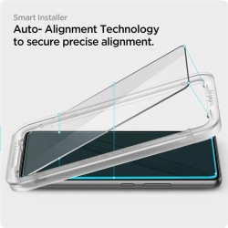 Set 2 folii sticla transparenta cu sistem de montare Case friendly Spigen ALM GLAStR compatibil cu Samsung Galaxy A53 5G