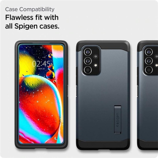 Set 2 folii sticla transparenta cu sistem de montare Case friendly Spigen ALM GLAStR compatibil cu Samsung Galaxy A53 5G (Ingredi, AGL04306) by www.silkase.ro