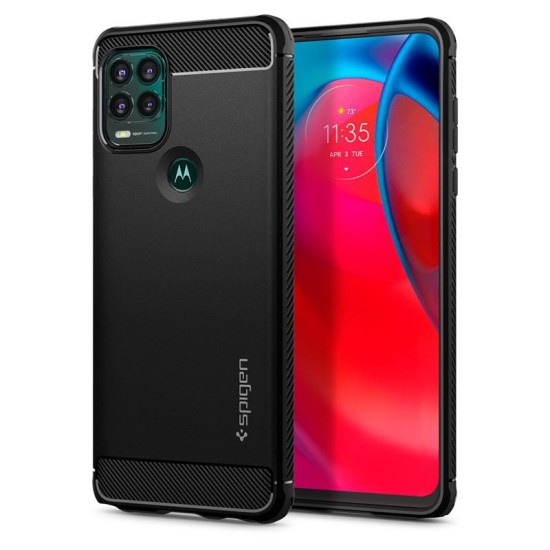 Husa telefon Spigen Rugged Armor, pentru Motorola Moto G Stylus 5G, neagra, dimensiuni precise, protectie sporita (Ingredi, ACS04468) by www.silkase.ro
