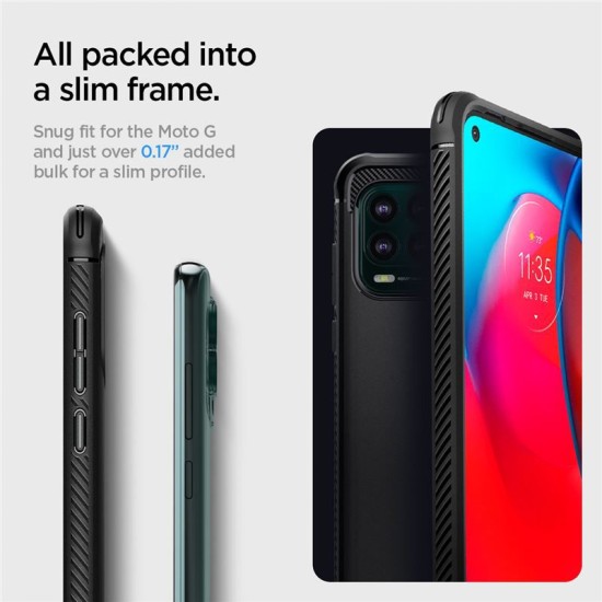 Husa telefon Spigen Rugged Armor, pentru Motorola Moto G Stylus 5G, neagra, dimensiuni precise, protectie sporita (Ingredi, ACS04468) by www.silkase.ro