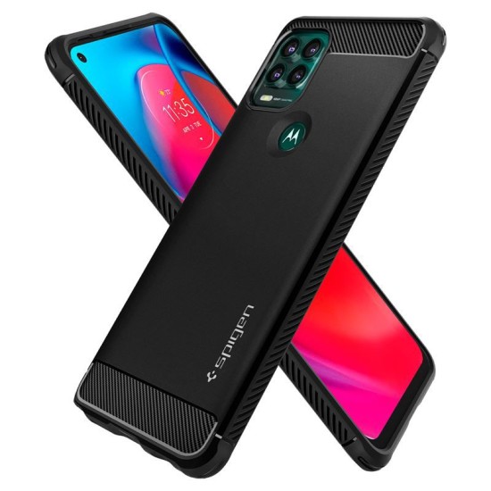 Husa telefon Spigen Rugged Armor, pentru Motorola Moto G Stylus 5G, neagra, dimensiuni precise, protectie sporita (Ingredi, ACS04468) by www.silkase.ro