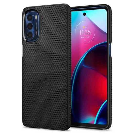 Husa telefon Spigen Liquid Air pentru Motorola Moto G Stylus 2022, neagra, TPU, eleganta, subtire (Ingredi, ACS04469) by www.silkase.ro
