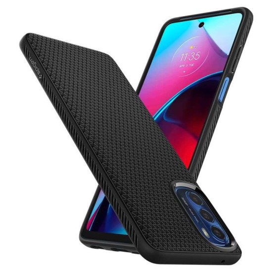 Husa telefon Spigen Liquid Air pentru Motorola Moto G Stylus 2022, neagra, TPU, eleganta, subtire (Ingredi, ACS04469) by www.silkase.ro