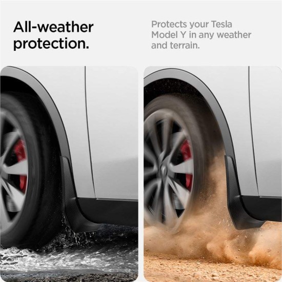 Protectii noroi Spigen pentru Tesla Model Y, negre (Accesorii auto, ACP04512) by www.silkase.ro
