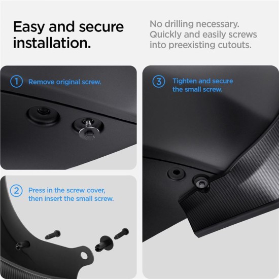 Protectii noroi Spigen pentru Tesla Model Y, negre (Accesorii auto, ACP04512) by www.silkase.ro