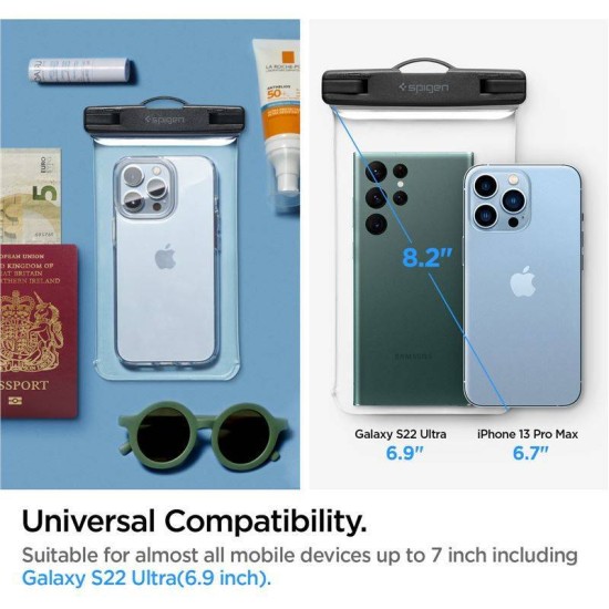 Husa waterproof universala Spigen A601 Crystal Clear (Huse Waterproof și Subacvatice, AMP04526) by www.silkase.ro
