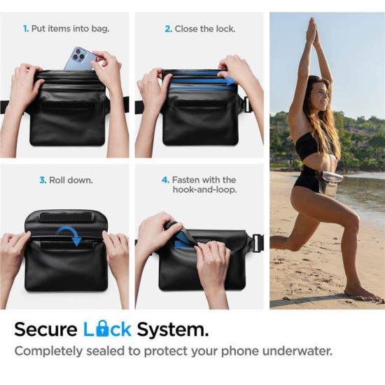 Borseta waterproof universala Spigen A620 Black (Genți și Borsete Telefon, AMP04532) by www.silkase.ro