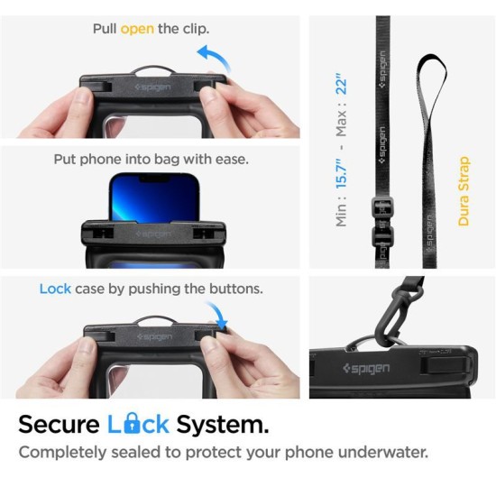 Husa + geanta subacvatica - Spigen Waist Bag & Waterproof Case A621 - Black (Spigen, Accesorii telefoane) by www.silkase.ro Husa + geanta subacvatica - Spigen Waist Bag & Waterproof Case A621 - Black (Genți și Borsete Telefon, AMP04533) by www.silkase.ro
