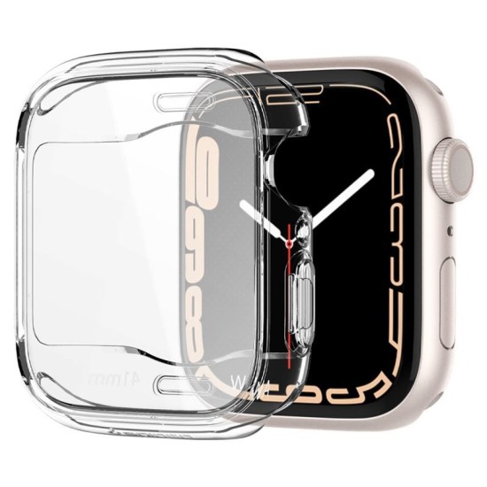Husa Spigen Ultra Hybrid compatibila cu Apple Watch 7/8/9 41mm Crystal Clear (Spigen, Ingredi) by www.silkase.ro Husa Spigen Ultra Hybrid compatibila cu Apple Watch 7/8/9 41mm Crystal Clear (Ingredi, ACS04613) by www.silkase.ro
