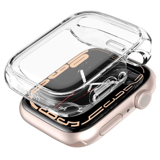 Husa Spigen Ultra Hybrid compatibila cu Apple Watch 7/8/9 41mm Crystal Clear (Spigen, Ingredi) by www.silkase.ro Husa Spigen Ultra Hybrid compatibila cu Apple Watch 7/8/9 41mm Crystal Clear (Ingredi, ACS04613) by www.silkase.ro