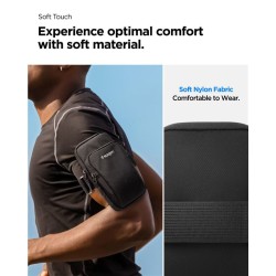 Husa arm band universala antebrat Spigen A702 Dynamic Shield, Compatibila cu telefoane de maxim 6.9 inch, Negru