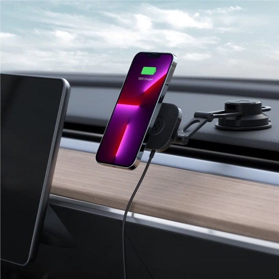 Suport auto Spigen OneTap Pro 3 Magnetic ITS35W-3, Compatibil MagSafe, Incarcare Wireless 7.5W, Dashboard/Windshield Mount, Cablu USB-C inclus, Negru (Spigen, Suport auto) by www.silkase.ro Suport auto Spigen OneTap Pro 3 Magnetic ITS35W-3, Compatibil MagSafe, Incarcare Wireless 7.5W, Dashboard/Windshield Mount, Cablu USB-C inclus, Negru (Suport auto, ACP04629) by www.silkase.ro