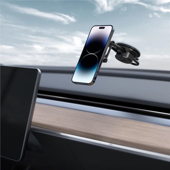 Suport auto Spigen OneTap Magnetic ITS35-3, Compatibil MagSafe, Dashboard/Windshield Mount, Negru (Suport auto, ACP04630) by www.silkase.ro