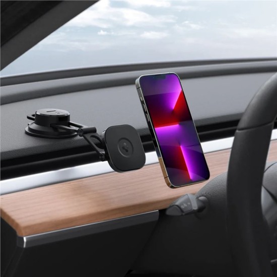 Suport auto Spigen OneTap Magnetic ITS35-3, Compatibil MagSafe, Dashboard/Windshield Mount, Negru (Suport auto, ACP04630) by www.silkase.ro