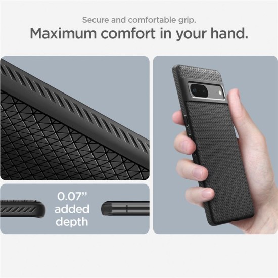 Husa Spigen Liquid Air compatibila cu Google Pixel 7 Matte Black (Pixel 7, ACS04696) by www.silkase.ro