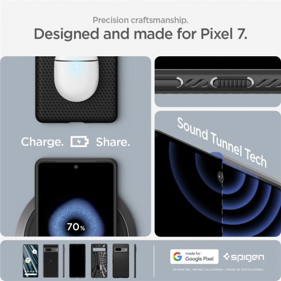 Husa Spigen Liquid Air compatibila cu Google Pixel 7 Matte Black (Pixel 7, ACS04696) by www.silkase.ro
