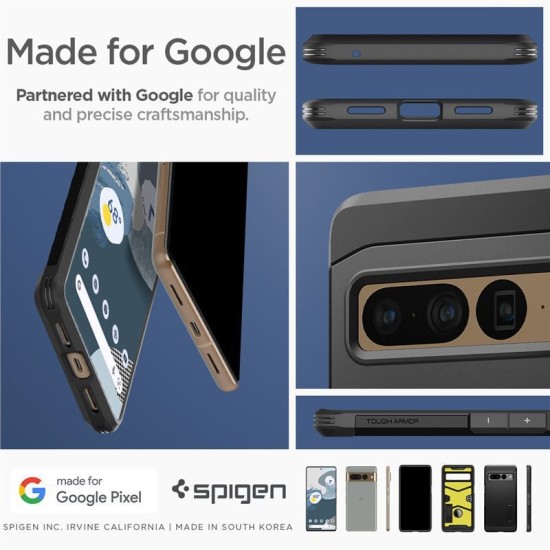 Husa Spigen Tough Armor compatibila cu Google Pixel 7 Pro Black (Pixel 7 Pro, ACS04728) by www.silkase.ro