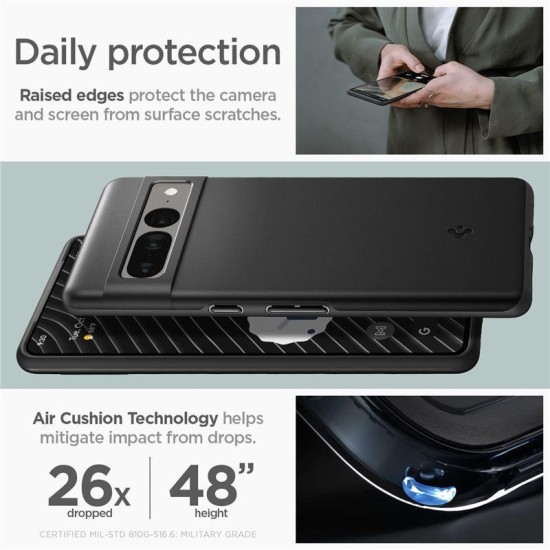 Husa pentru Google Pixel 7 Pro, Spigen Thin Fit, Black (Pixel 7 Pro, ACS04733) by www.silkase.ro