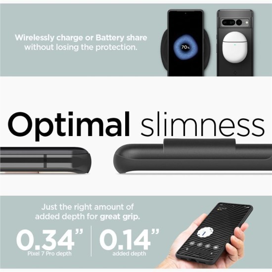 Husa pentru Google Pixel 7 Pro, Spigen Thin Fit, Black (Pixel 7 Pro, ACS04733) by www.silkase.ro