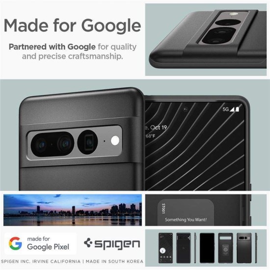 Husa pentru Google Pixel 7 Pro, Spigen Thin Fit, Black (Pixel 7 Pro, ACS04733) by www.silkase.ro