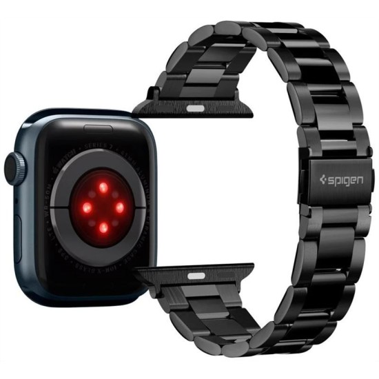 Curea otel inoxidabil Spigen Modern Fit compatibila cu Apple Watch 4/5/6/7/8/SE 38/40/41mm Black (Ingredi, AMP04803) by www.silkase.ro