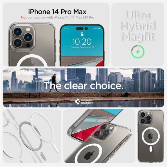Husa Spigen Ultra Hybrid MagSafe compatibila cu iPhone 14 Pro Max White (Spigen, iPhone 14 Pro Max) by www.silkase.ro Husa Spigen Ultra Hybrid MagSafe compatibila cu iPhone 14 Pro Max White (iPhone 14 Pro Max, ACS04825) by www.silkase.ro