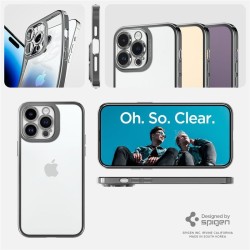 Husa Spate Spigen Optik Crystal Compatibila Cu iPhone 14 Pro Max, Chrome Grey
